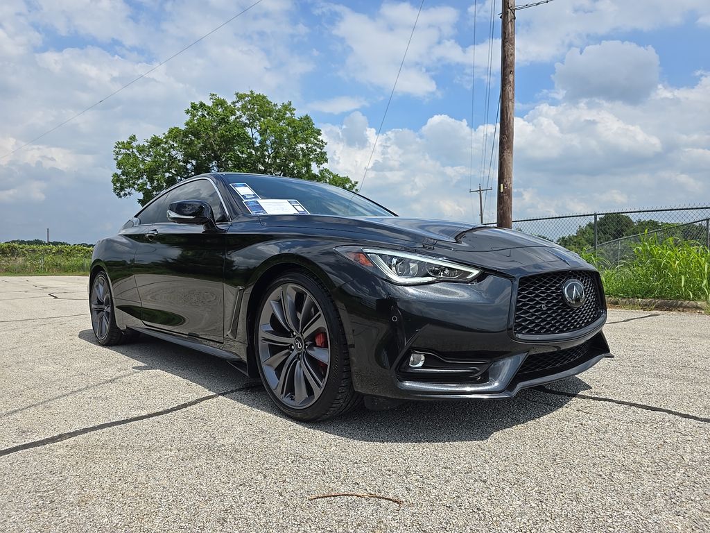 Used 2022 INFINITI Q60 Coupe RED SPORT with VIN JN1FV7LK0NM660124 for sale in Brenham, TX
