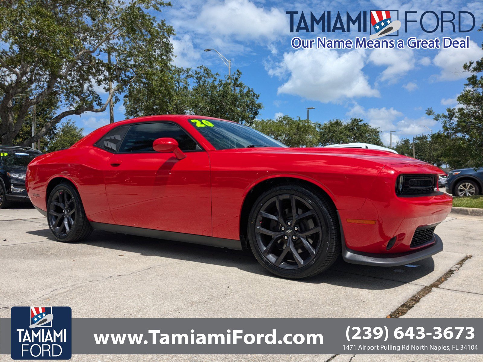 Certified 2020 Dodge Challenger GT with VIN 2C3CDZJG9LH203667 for sale in Naples, FL