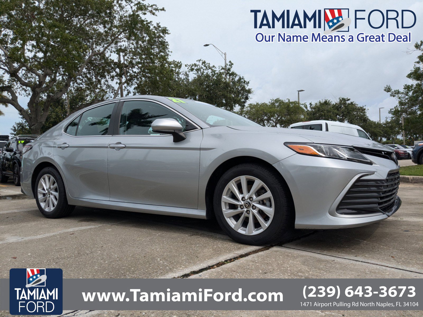 Certified 2021 Toyota Camry LE with VIN 4T1C11AK8MU456452 for sale in Naples, FL