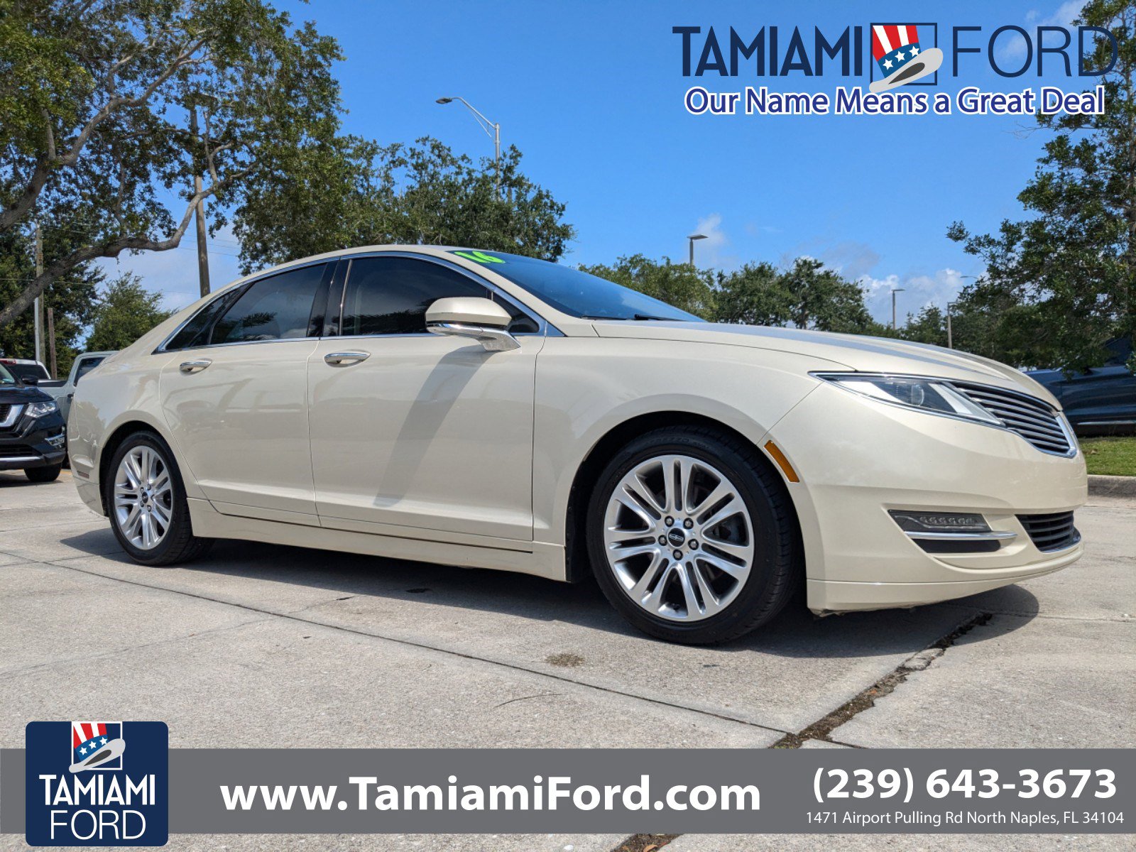 Used 2016 Lincoln MKZ Base with VIN 3LN6L2G94GR610622 for sale in Naples, FL