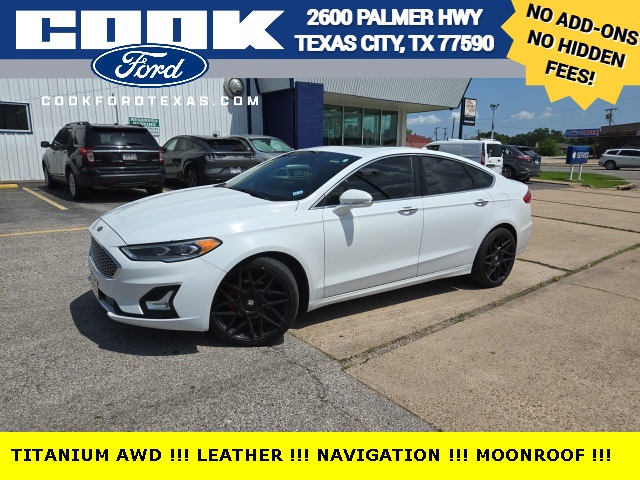 Certified 2019 Ford Fusion Titanium with VIN 3FA6P0D98KR242770 for sale in Texas City, TX