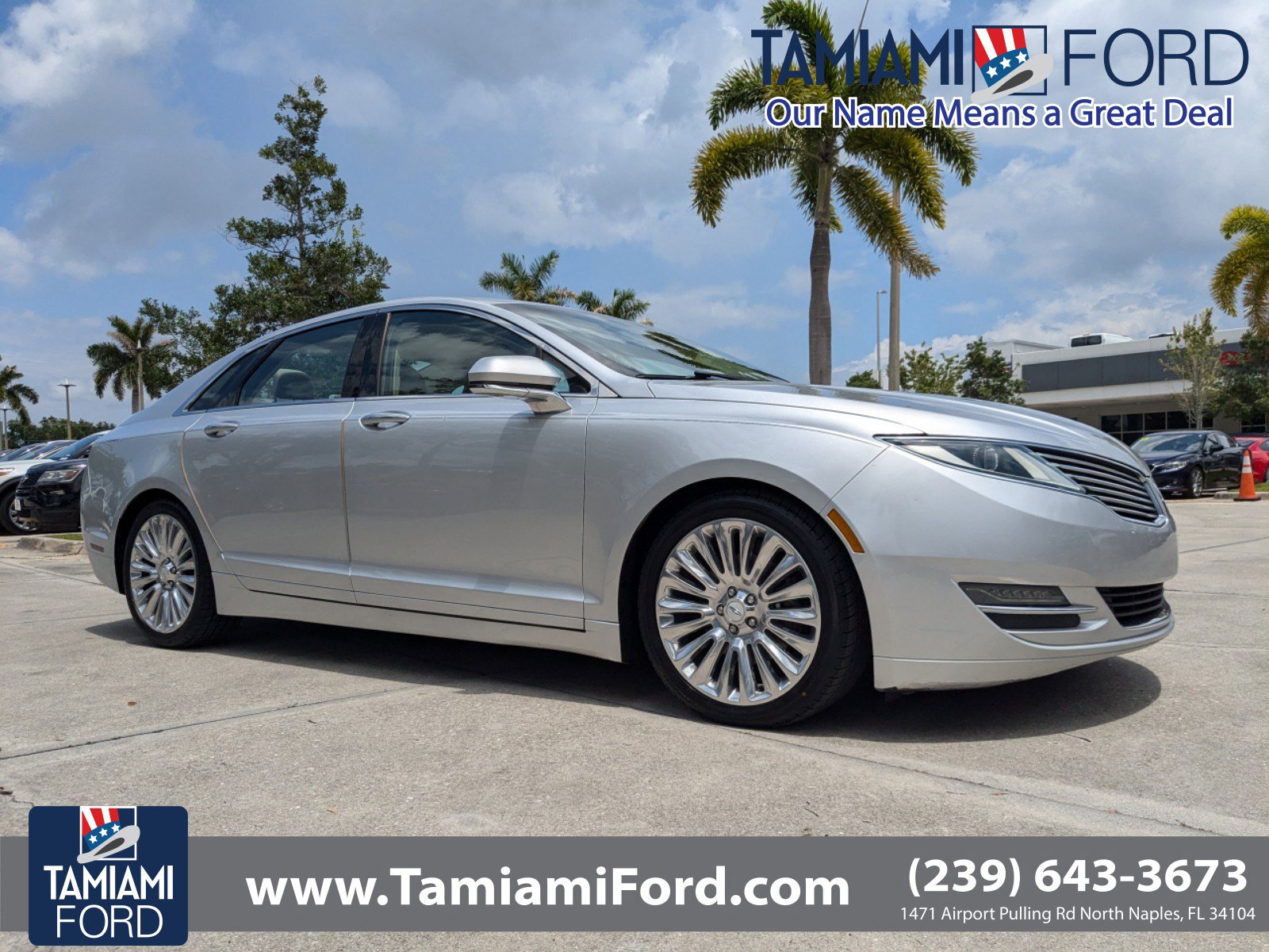 Used 2016 Lincoln MKZ Base with VIN 3LN6L2GK1GR624299 for sale in Naples, FL