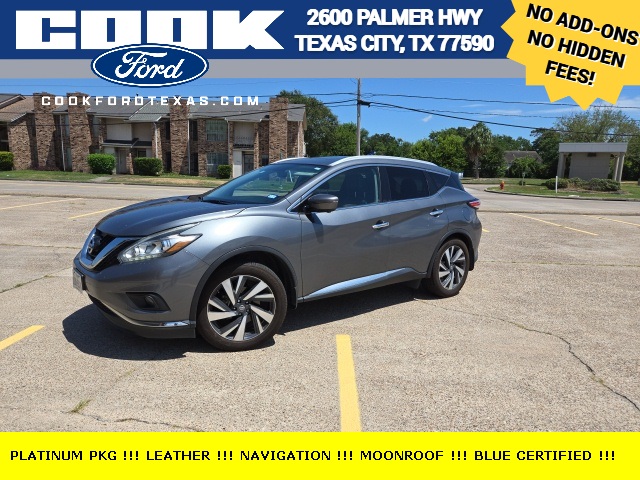 Certified 2018 Nissan Murano Platinum with VIN 5N1AZ2MG1JN159199 for sale in Texas City, TX