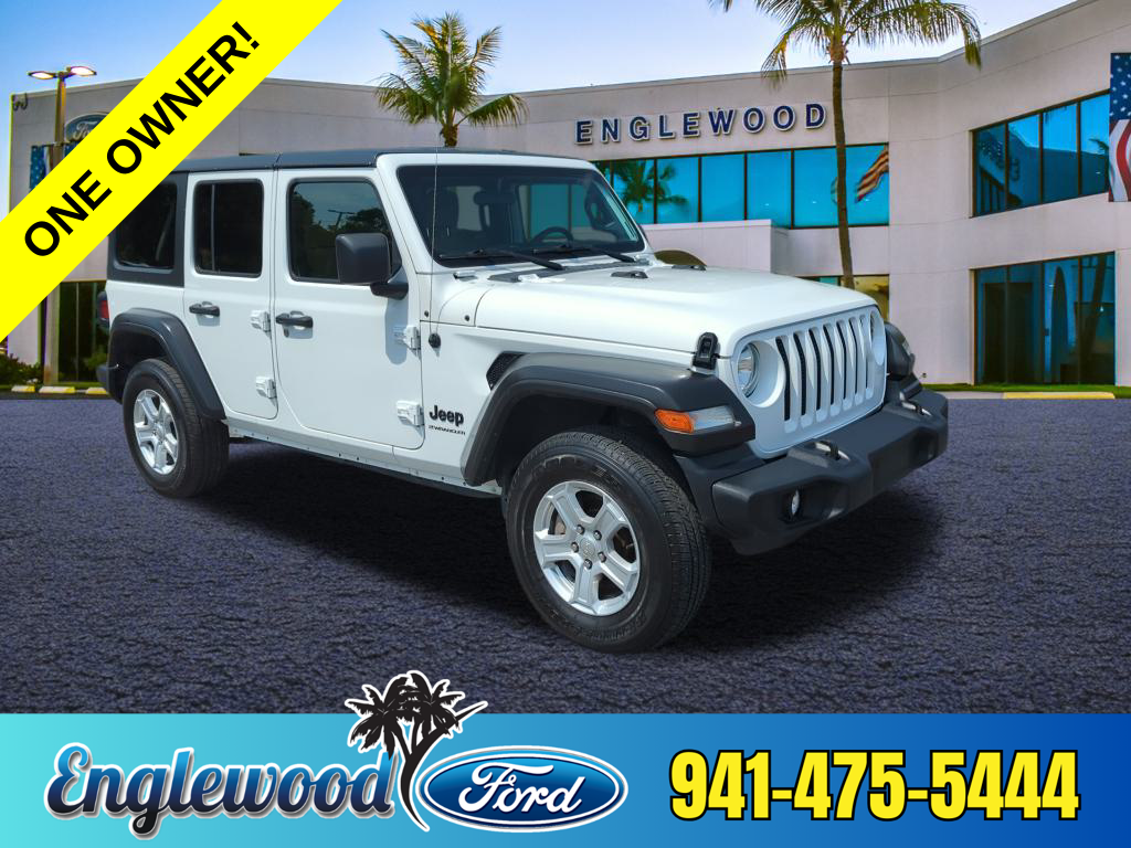 Used 2023 Jeep Wrangler 4-Door Sport S with VIN 1C4HJXDN1PW529771 for sale in Englewood, FL