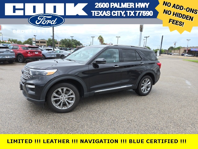 Certified 2022 Ford Explorer Limited with VIN 1FMSK8FH3NGA95128 for sale in Texas City, TX