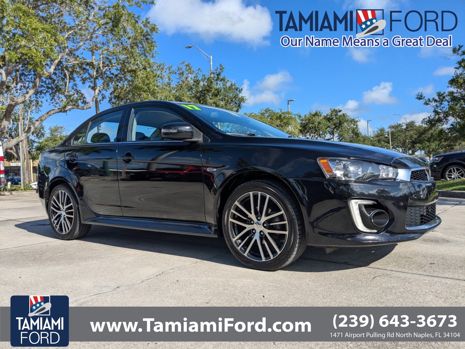 Used 2017 Mitsubishi Lancer SEL with VIN JA32V2FW1HU011934 for sale in Naples, FL