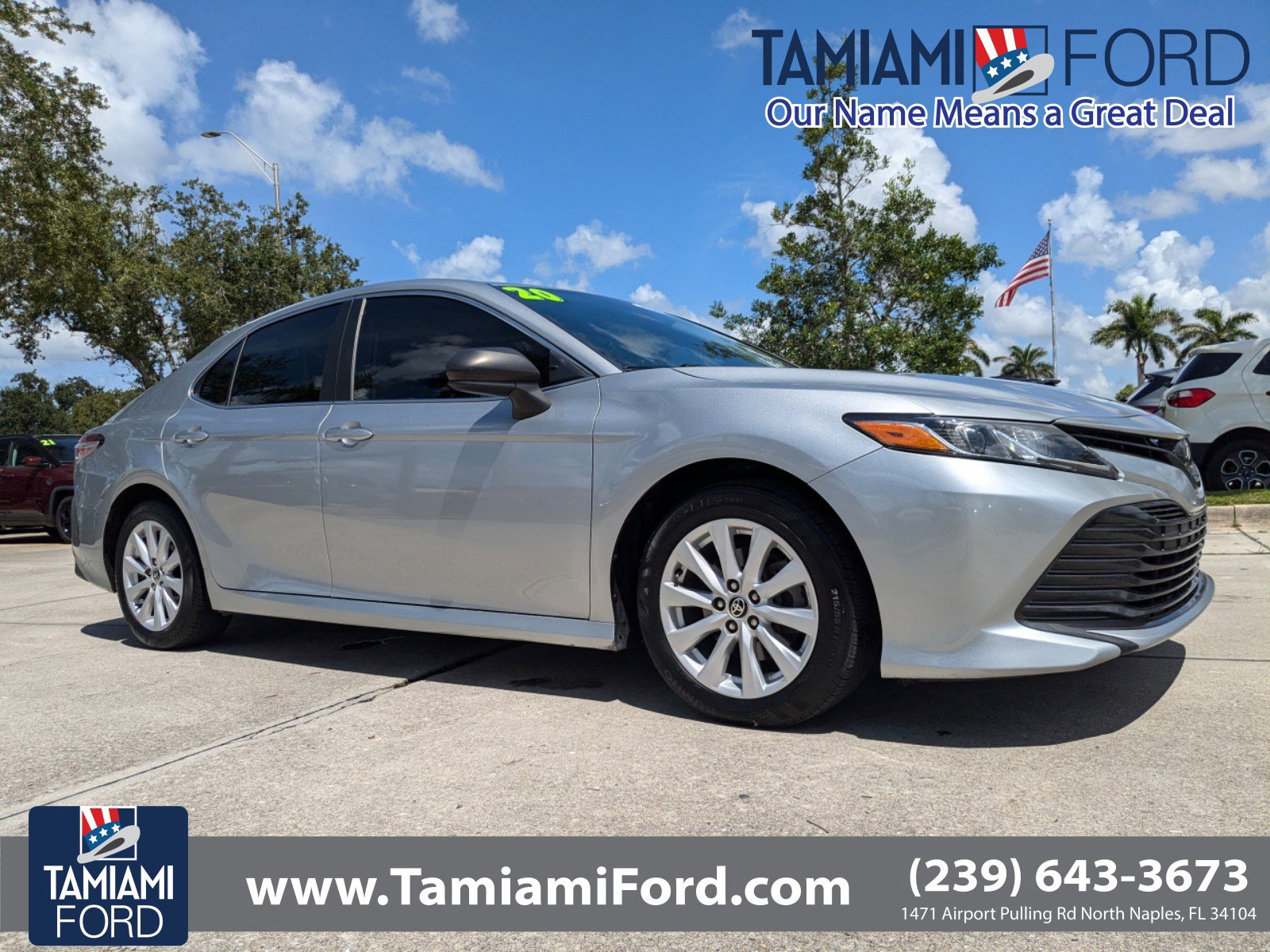 Used 2020 Toyota Camry LE with VIN 4T1C11AK5LU501877 for sale in Naples, FL