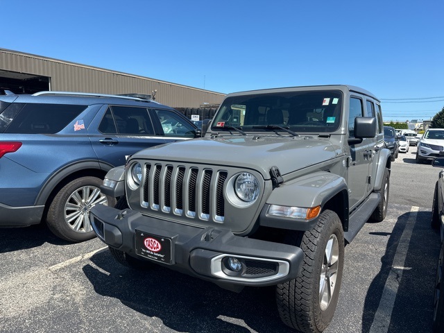 Used 2021 Jeep Wrangler Unlimited Sahara with VIN 1C4HJXEG3MW518993 for sale in Cranston, RI