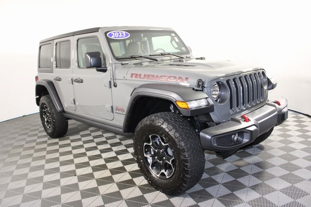 Used 2023 Jeep Wrangler 4-Door Rubicon with VIN 1C4HJXFG2PW617873 for sale in Kansas City