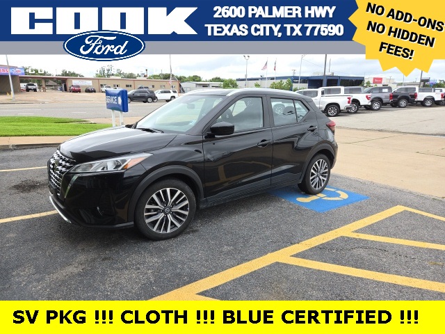 Certified 2021 Nissan Kicks SV with VIN 3N1CP5CV1ML500337 for sale in Texas City, TX