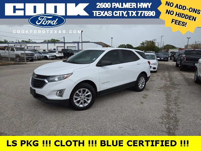 Certified 2020 Chevrolet Equinox LS with VIN 3GNAXHEV3LS578908 for sale in Texas City, TX