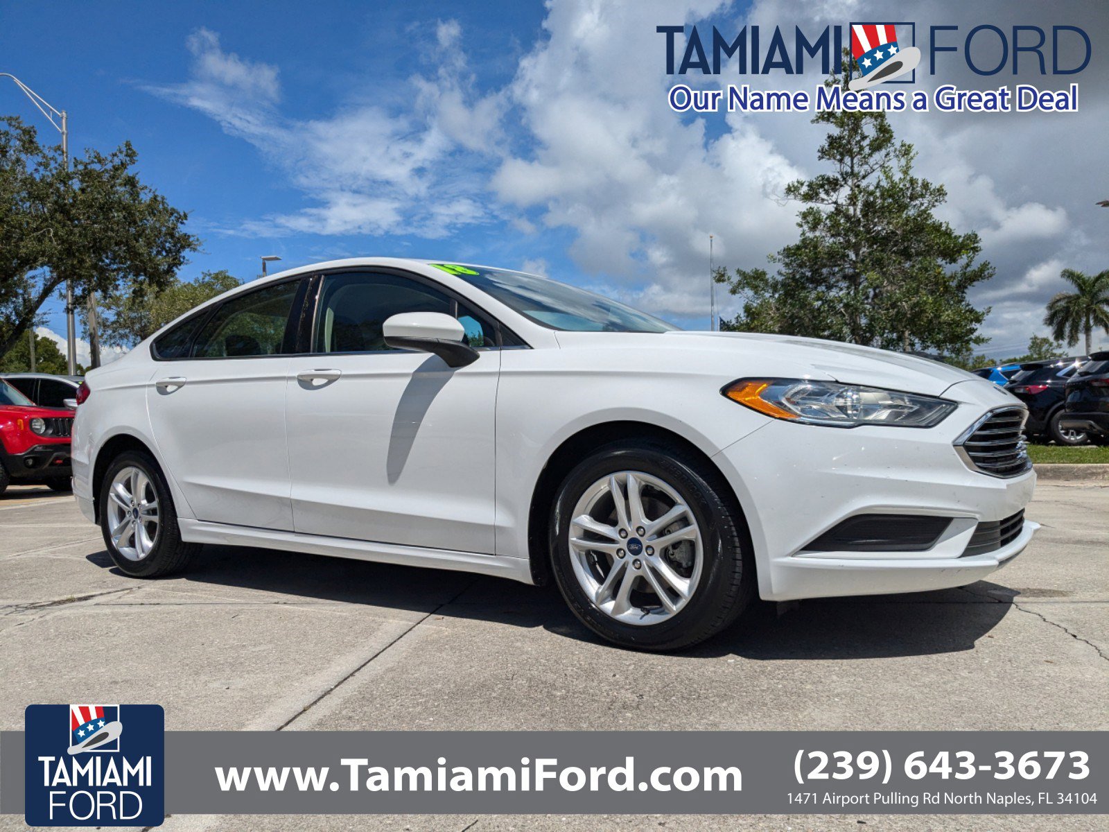 Used 2018 Ford Fusion SE with VIN 3FA6P0H77JR283687 for sale in Naples, FL