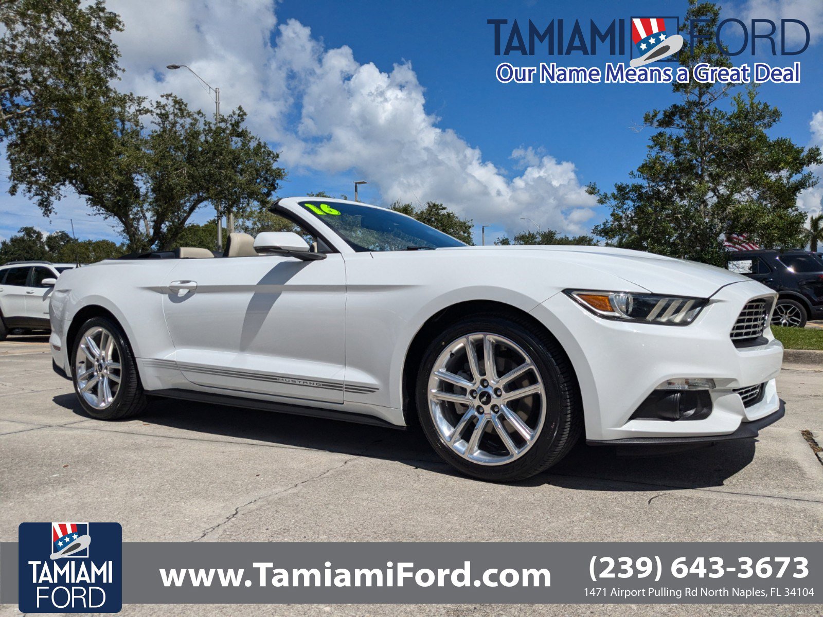 Certified 2016 Ford Mustang EcoBoost Premium with VIN 1FATP8UH4G5265482 for sale in Naples, FL