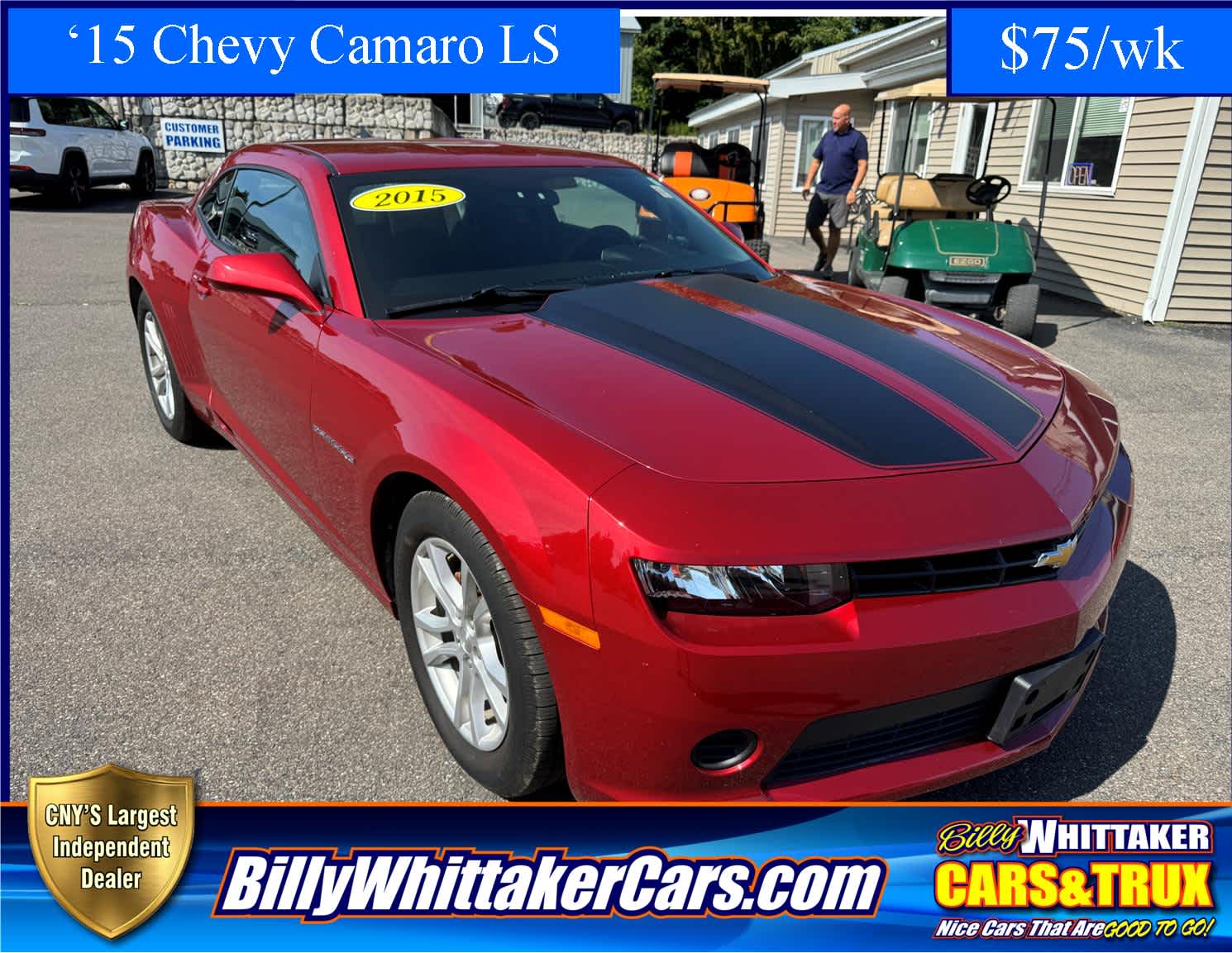 Used 2015 Chevrolet Camaro 1LS with VIN 2G1FA1E30F9218978 for sale in Central Square, NY