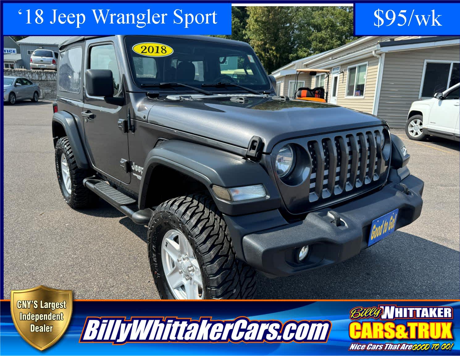 Used 2018 Jeep All-New Wrangler Sport with VIN 1C4GJXAG3JW156127 for sale in Central Square, NY