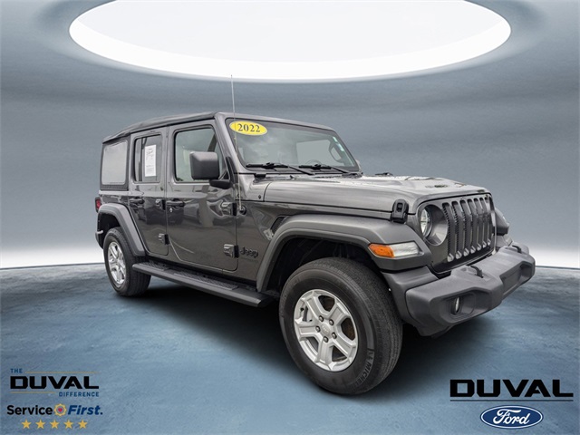 Used 2022 Jeep Wrangler Unlimited Sport S with VIN 1C4HJXDG8NW157229 for sale in Jacksonville, FL