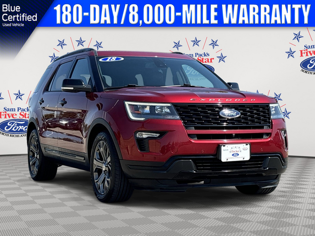 Certified 2018 Ford Explorer Sport with VIN 1FM5K8GT3JGB42197 for sale in Richland Hills, TX