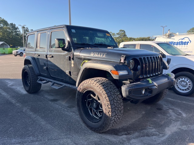 Certified 2021 Jeep Wrangler Unlimited Willys Sport with VIN 1C4HJXDN2MW773652 for sale in Jacksonville, FL