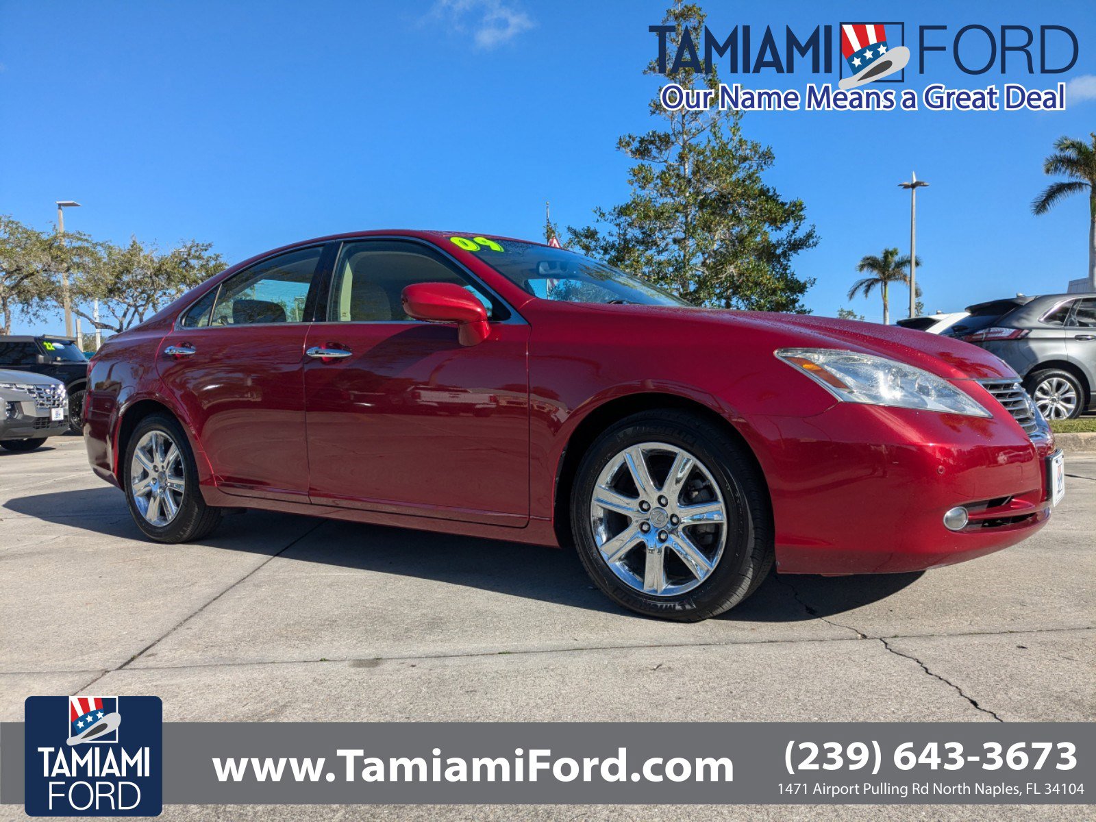 Used 2009 Lexus ES 350 with VIN JTHBJ46G292335603 for sale in Naples, FL