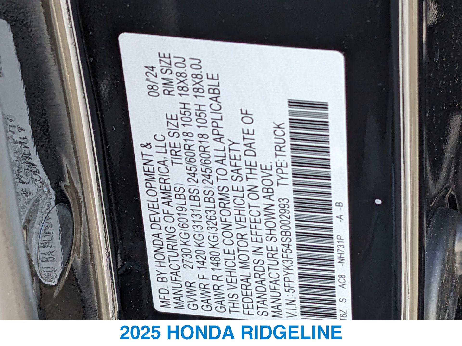 2025 Honda Ridgeline RTL photo 21