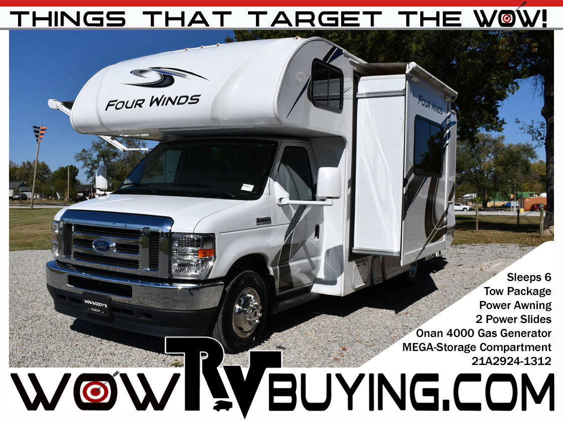 Used 2021 Thor Four Winds 25V Sleeps 6! Tow Package Power Awning King Bed Conversion Cab Over Bunk Sleeping Area