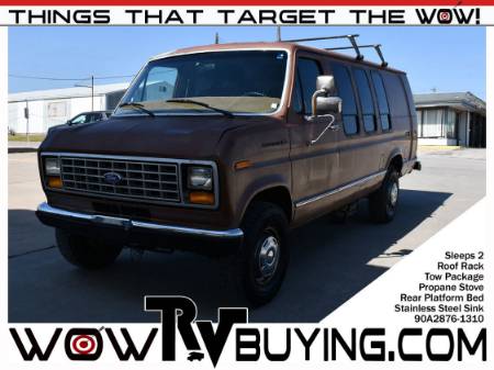 1990 Ford E-350 Camper Conversion XL Sleeps 2! Tow Package Propane Stove Kitchen Sink Rear Platform Bed