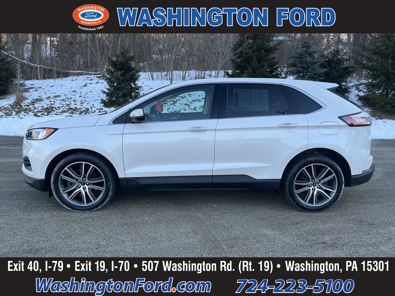 Used 2019 Ford Edge Titanium with VIN 2FMPK4K92KBB45582 for sale in Washington, PA