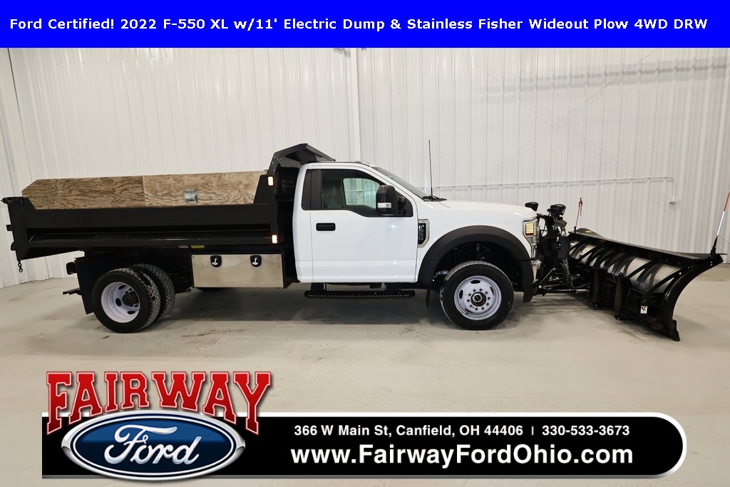 2022 Ford F-550SD w/11' Electric Dump Stainless Fisher Wideout Plow