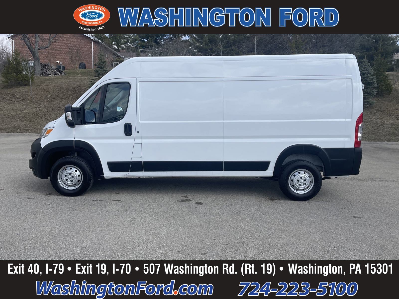 Used 2023 RAM ProMaster Cargo Van Base with VIN 3C6LRVDG7PE535343 for sale in Washington, PA