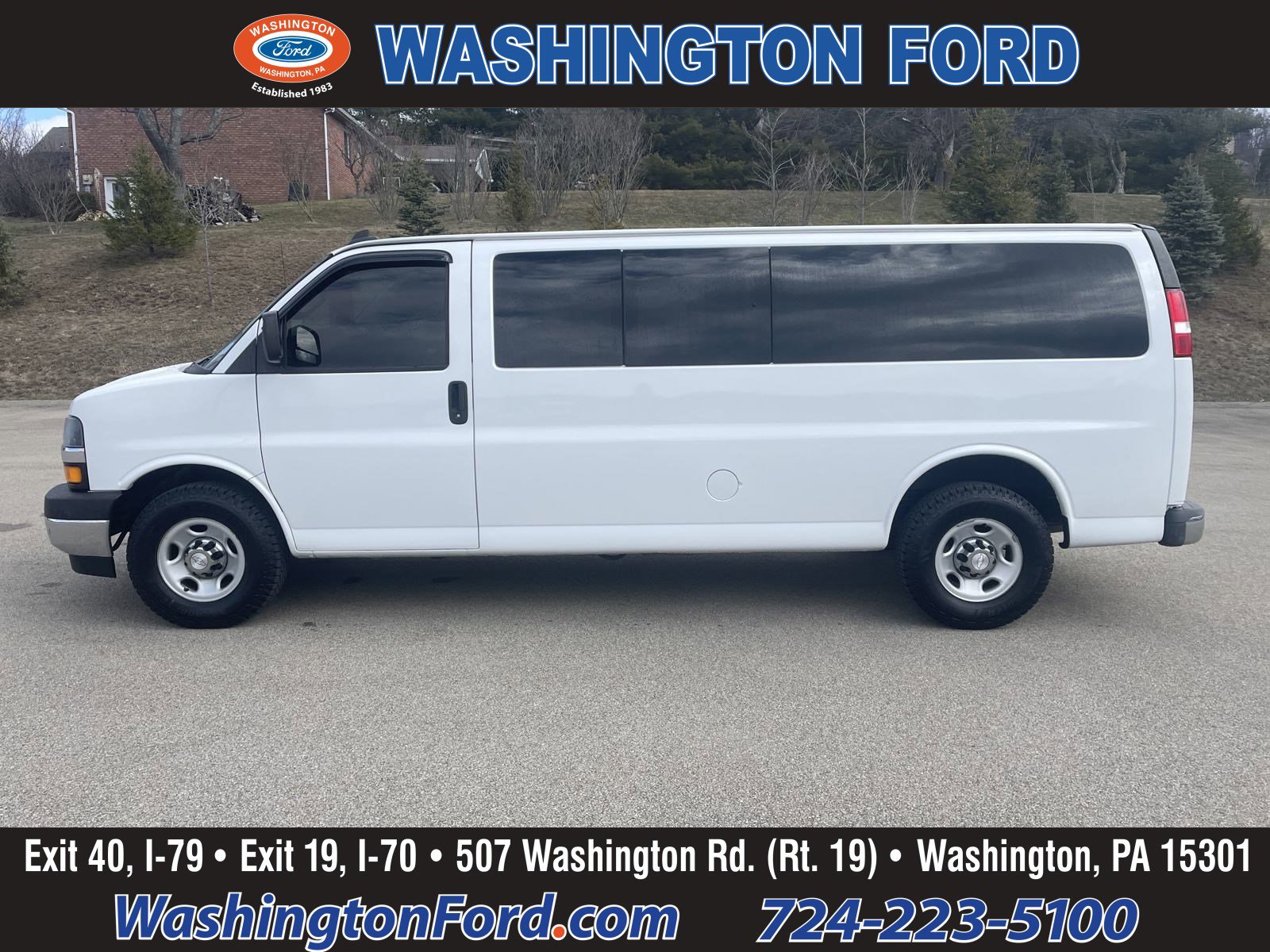 Used 2019 Chevrolet Express Passenger LT with VIN 1GAZGPFP3K1162808 for sale in Washington, PA