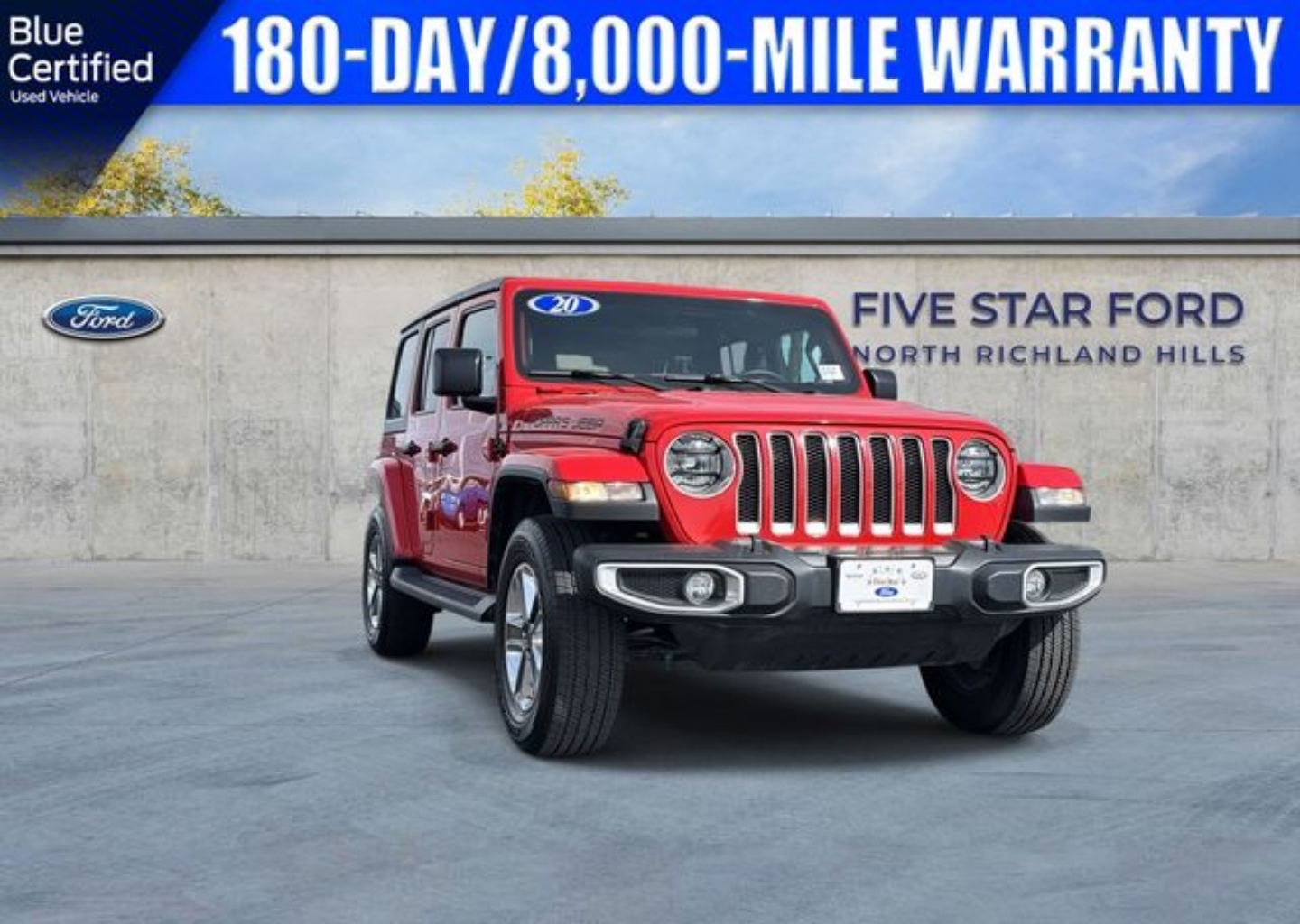 Certified 2020 Jeep Wrangler Unlimited Sahara with VIN 1C4HJXEN1LW269087 for sale in Richland Hills, TX