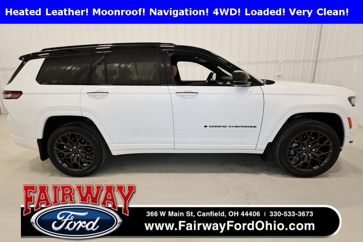 Used 2024 Jeep Grand Cherokee L Summit Reserve with VIN 1C4RJKEG0R8608234 for sale in Canfield, OH