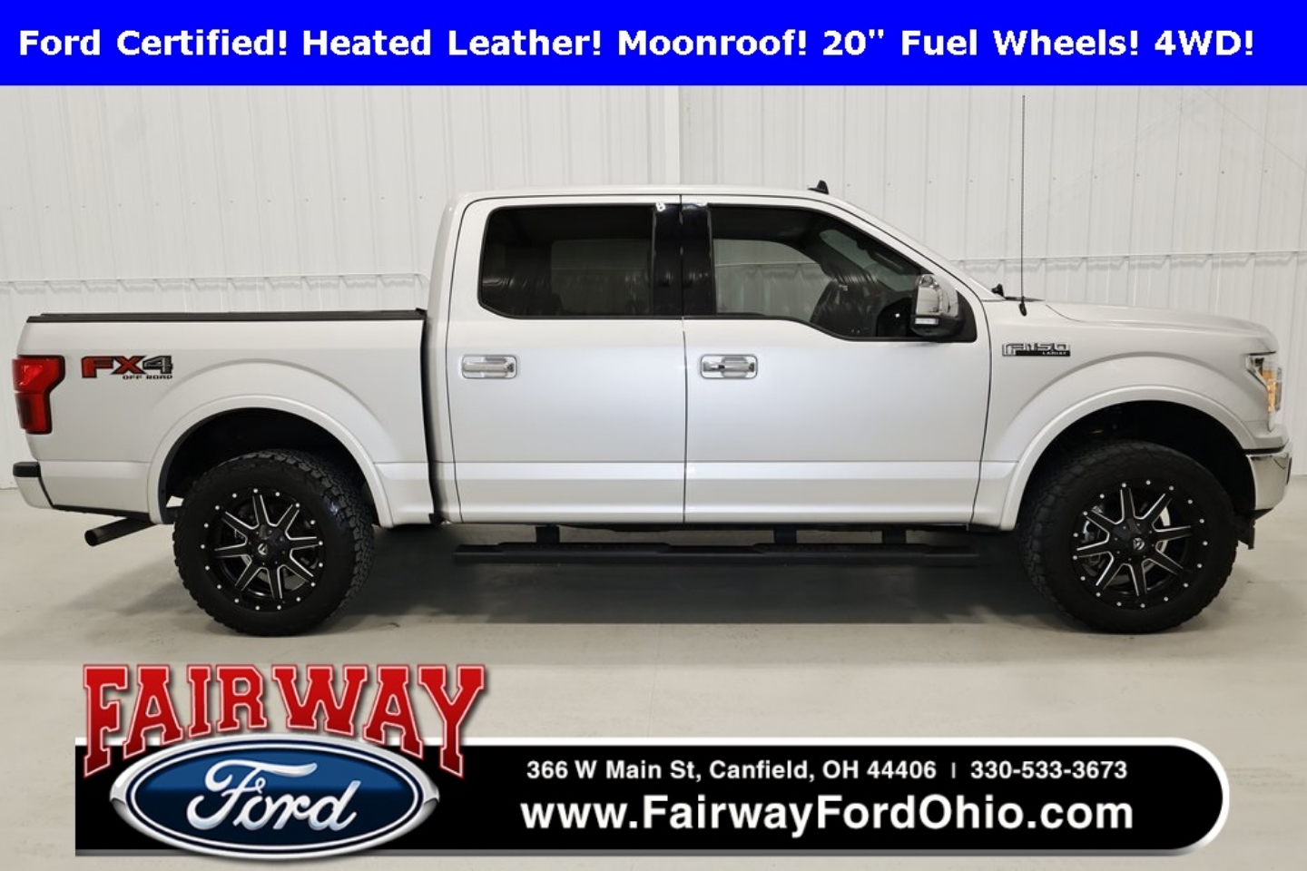 Certified 2019 Ford F-150 Lariat with VIN 1FTEW1E47KFB01820 for sale in Canfield, OH