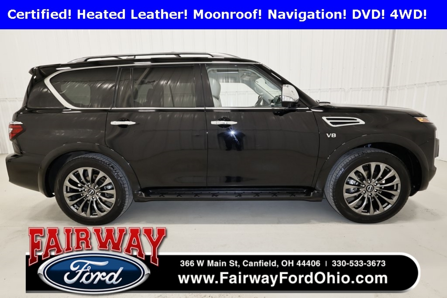 Certified 2022 Nissan Armada Platinum with VIN JN8AY2DB9N9813557 for sale in Canfield, OH