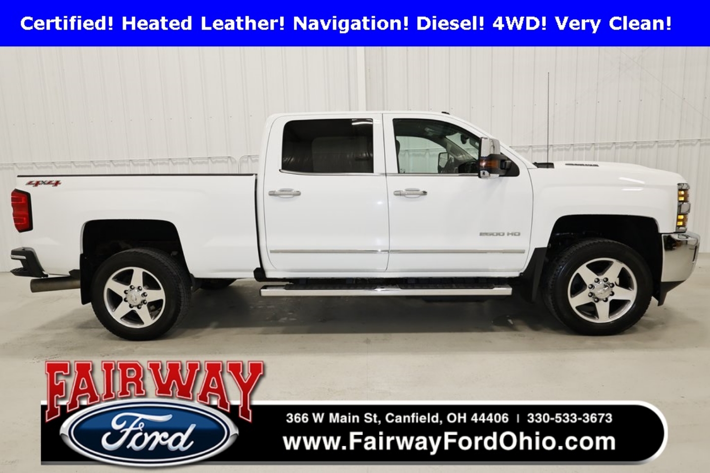 Certified 2017 Chevrolet Silverado 2500HD LTZ with VIN 1GC1KWEY1HF202158 for sale in Canfield, OH