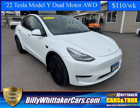 Used 2022 Tesla Model Y Long Range with VIN 7SAYGDEE1NF354051 for sale in Central Square, NY