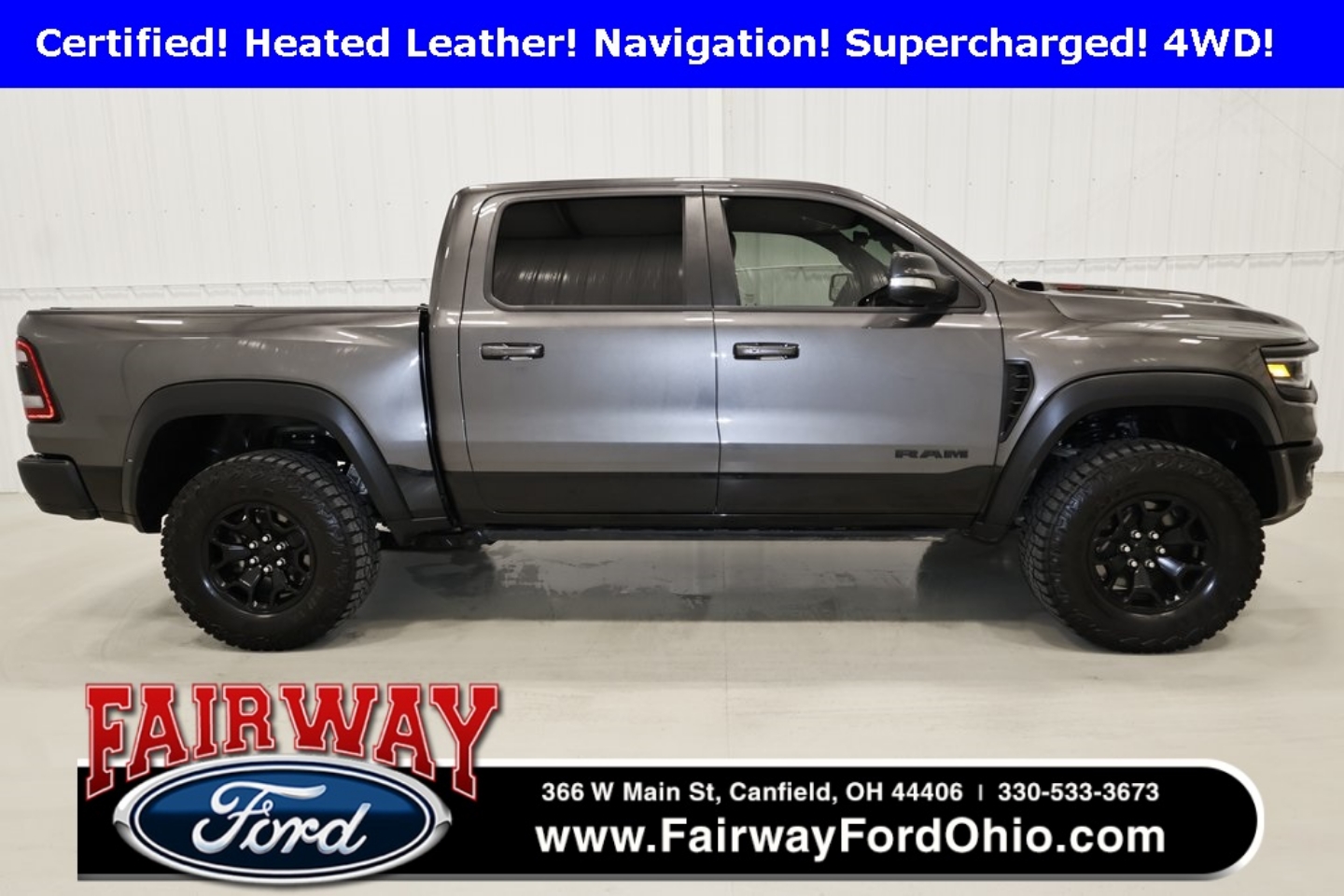 Certified 2022 RAM Ram 1500 Pickup TRX with VIN 1C6SRFU95NN241094 for sale in Canfield, OH