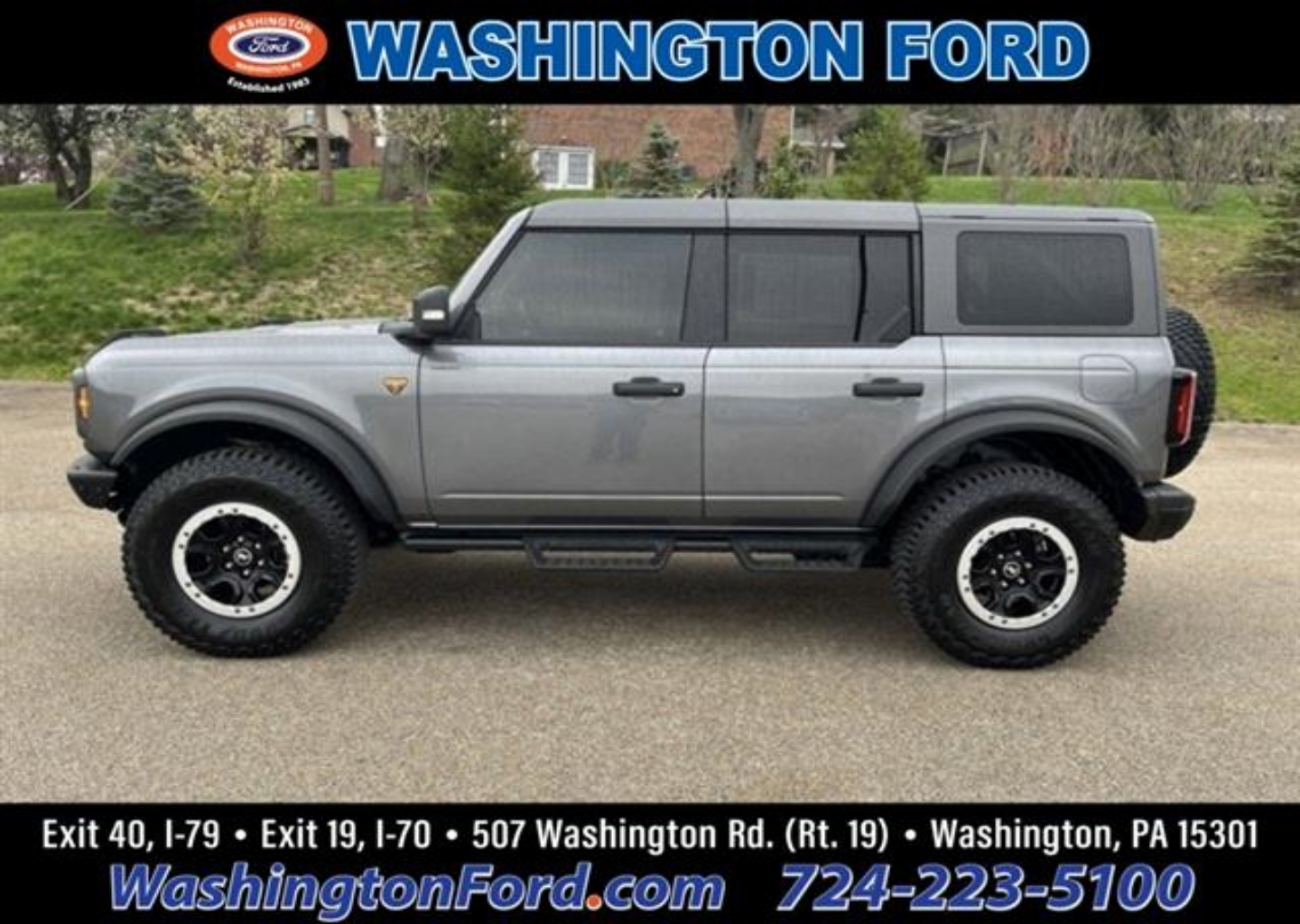 Used 2024 Ford Bronco 4-Door Badlands with VIN 1FMEE9BP8RLA25693 for sale in Washington, PA