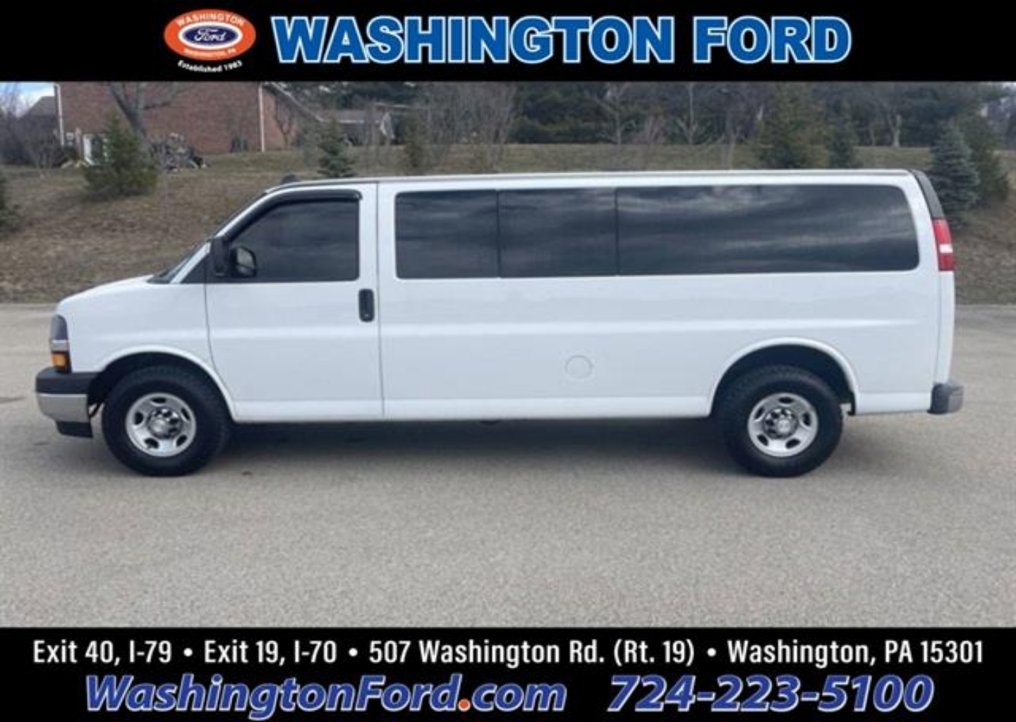 Used 2019 Chevrolet Express Passenger LT with VIN 1GAZGPFP3K1162808 for sale in Washington, PA