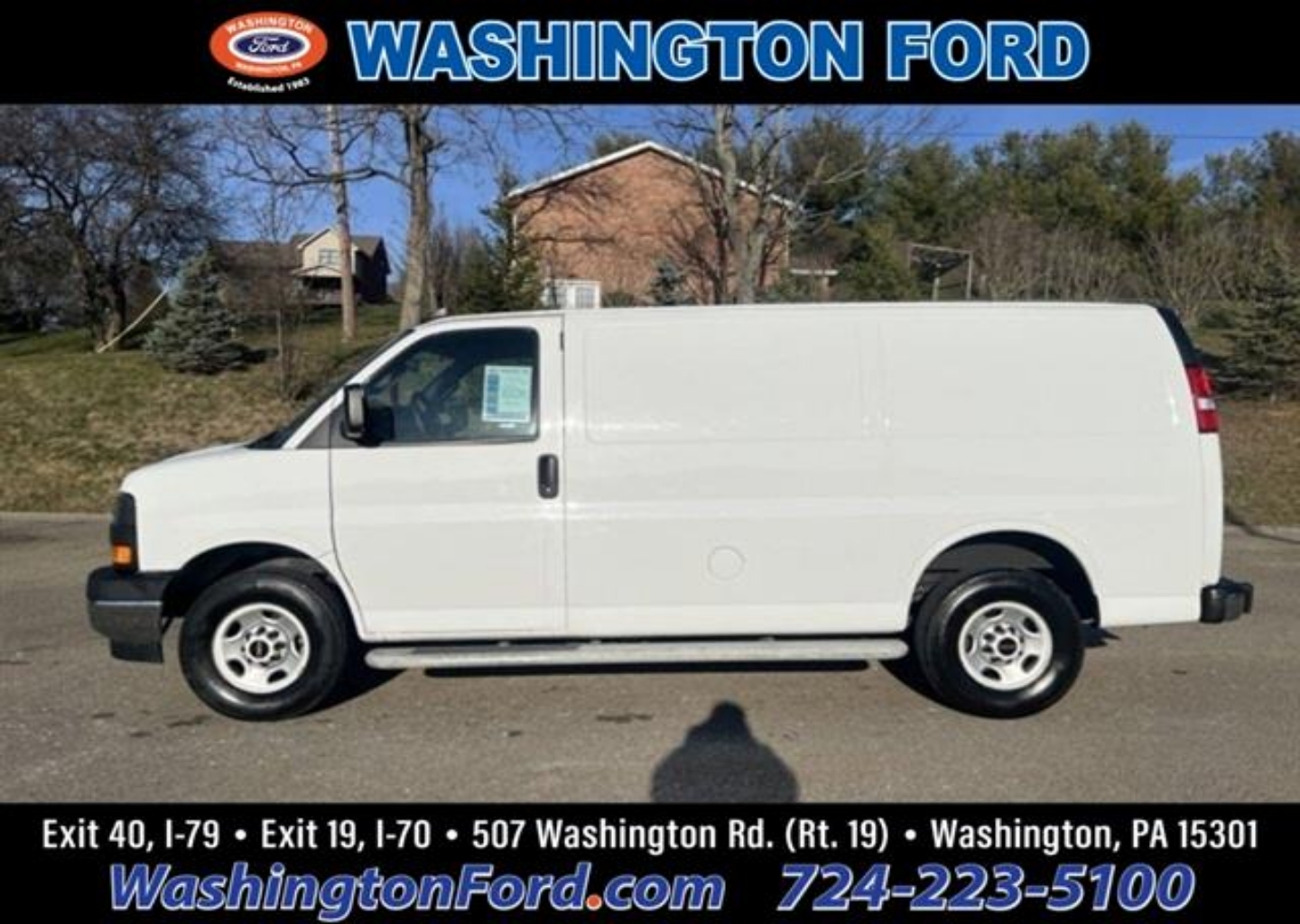 Used 2022 GMC Savana Cargo Work Van with VIN 1GTW7AFP9N1201493 for sale in Washington, PA