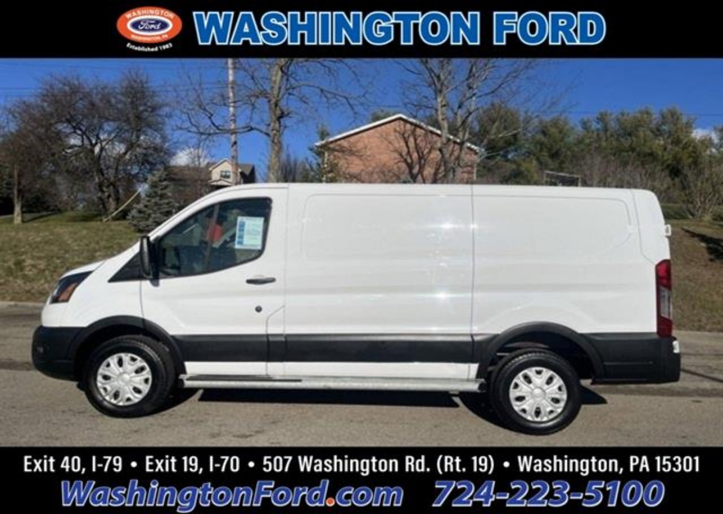 Used 2023 Ford Transit Van Base with VIN 1FTBR1Y80PKA77903 for sale in Washington, PA