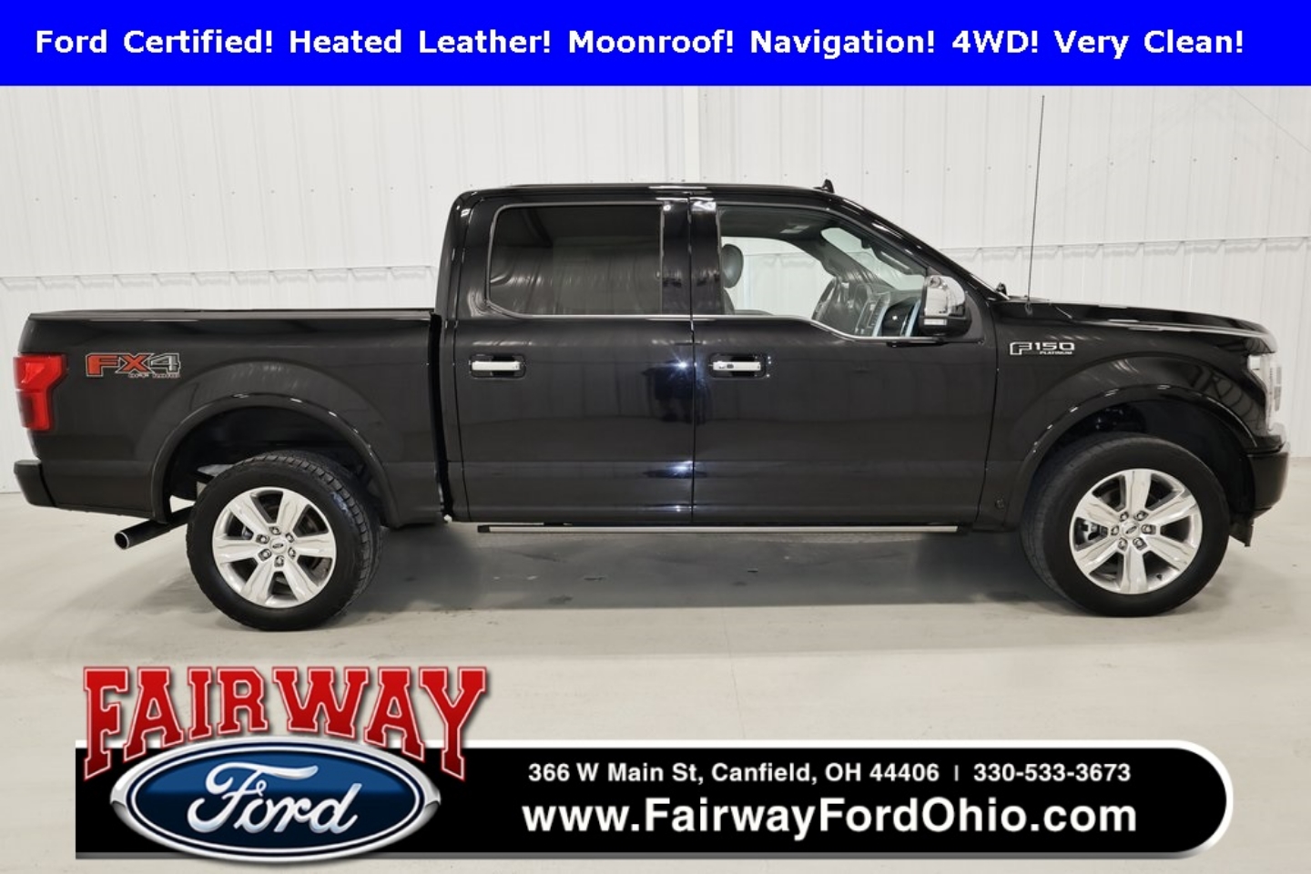 Certified 2020 Ford F-150 Platinum with VIN 1FTEW1E41LFA69870 for sale in Canfield, OH