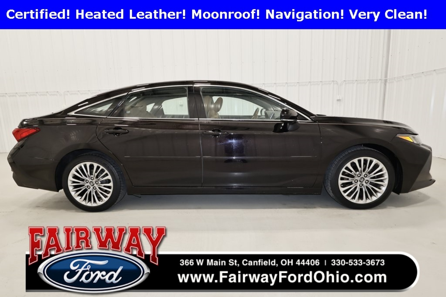 Certified 2019 Toyota Avalon Limited with VIN 4T1BZ1FB3KU023891 for sale in Canfield, OH