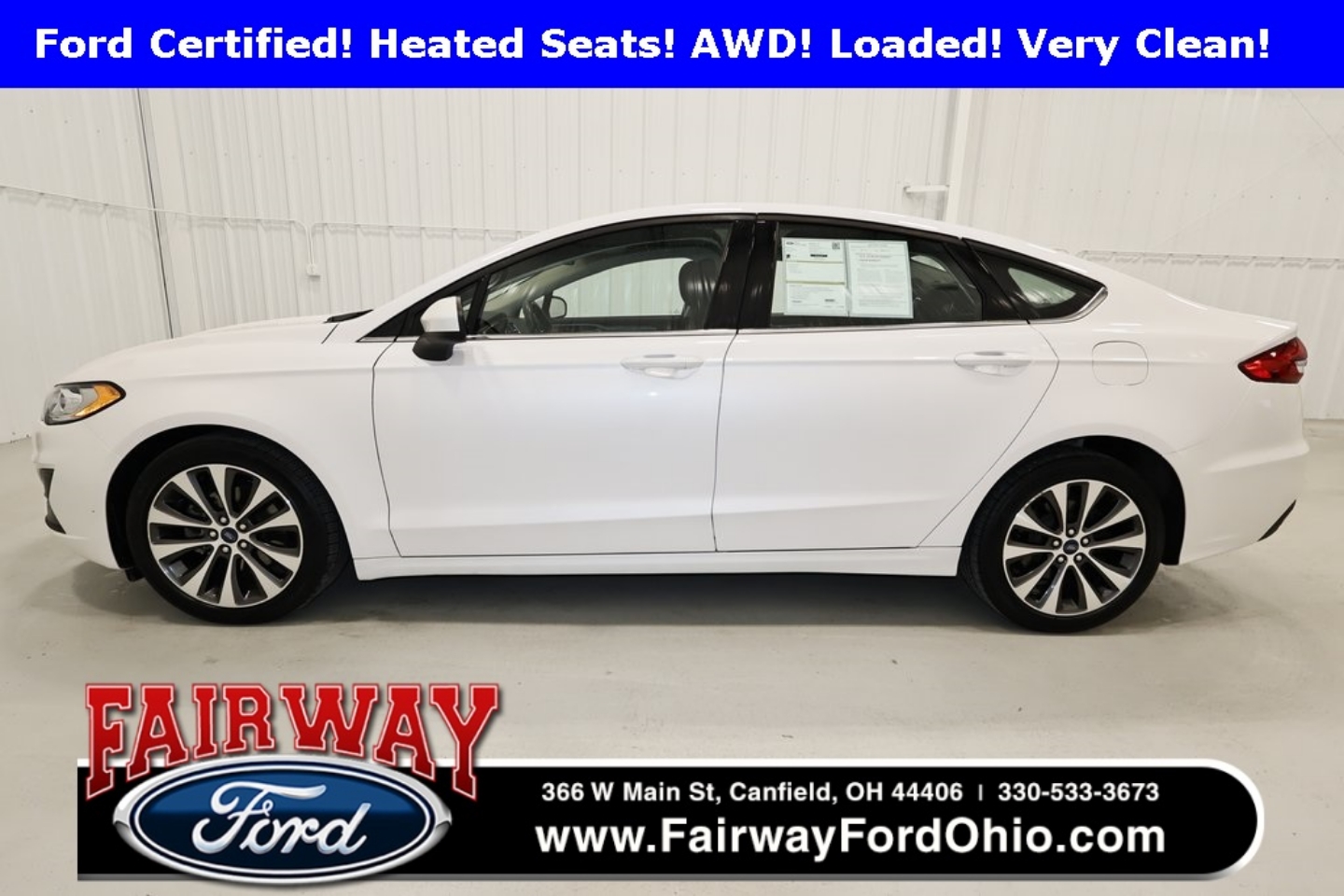 Certified 2020 Ford Fusion SE with VIN 3FA6P0T97LR163545 for sale in Canfield, OH