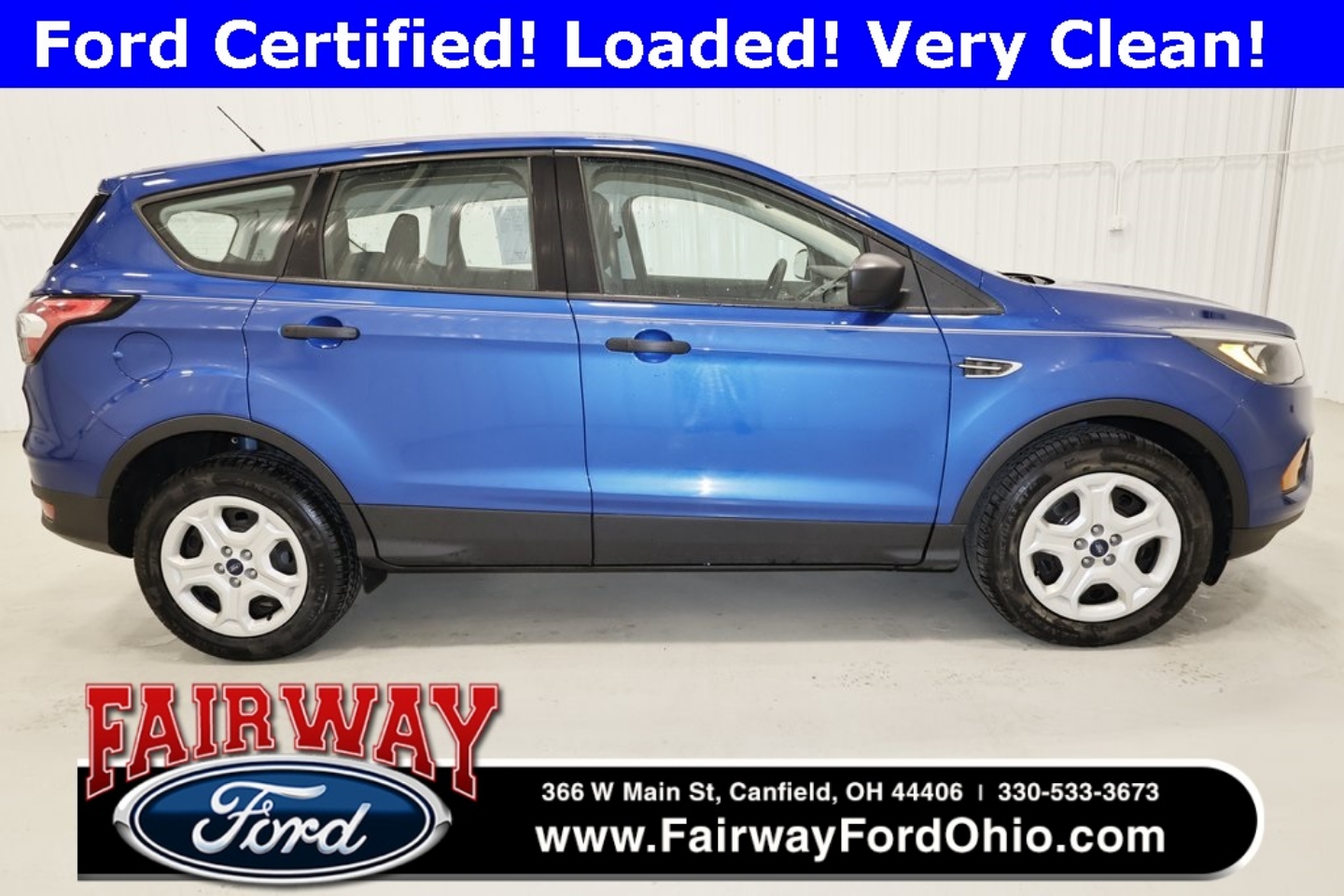 Certified 2018 Ford Escape S with VIN 1FMCU0F73JUA18682 for sale in Canfield, OH