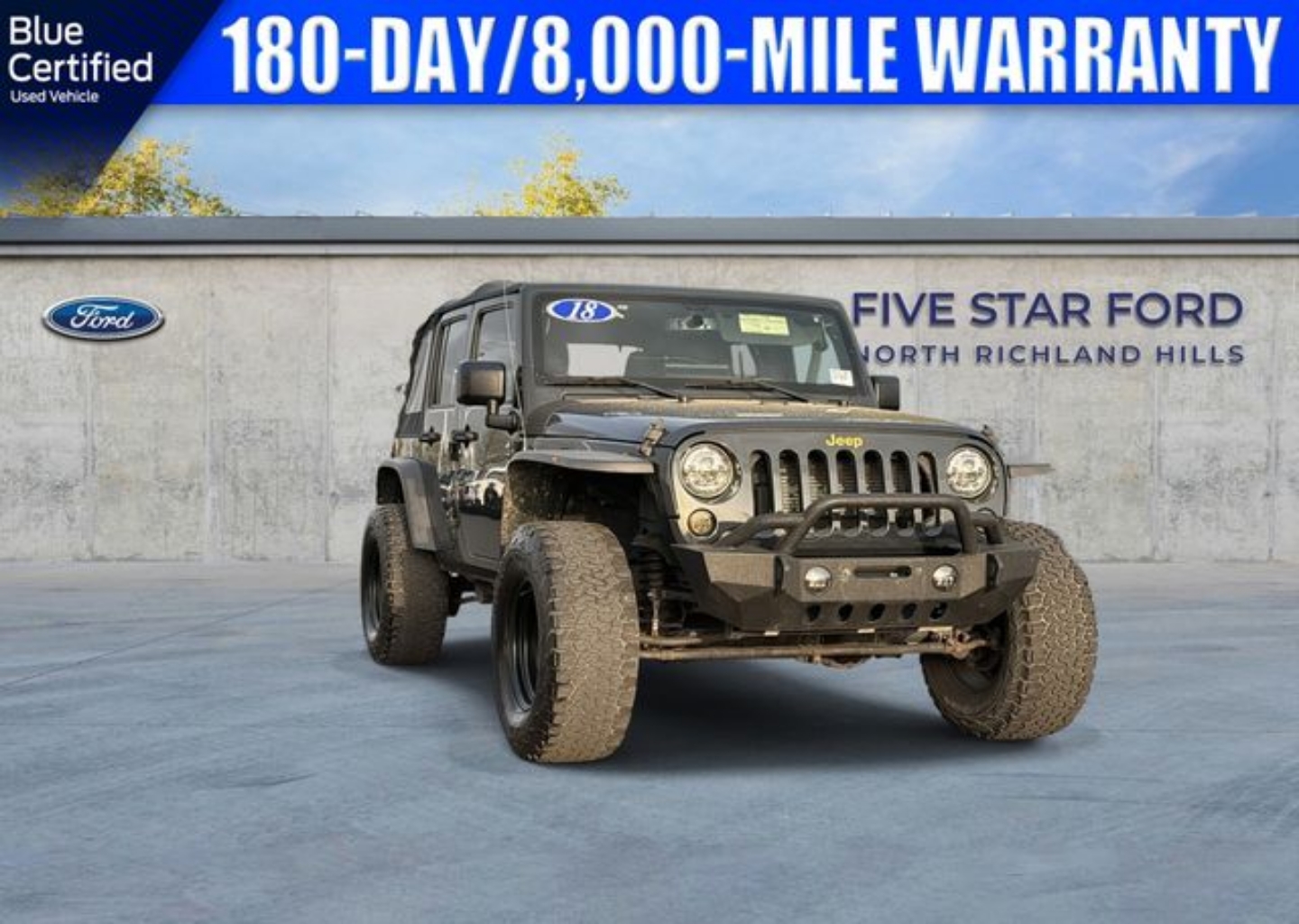 Certified 2018 Jeep Wrangler JK Unlimited Sport S with VIN 1C4BJWDG3JL860782 for sale in Richland Hills, TX