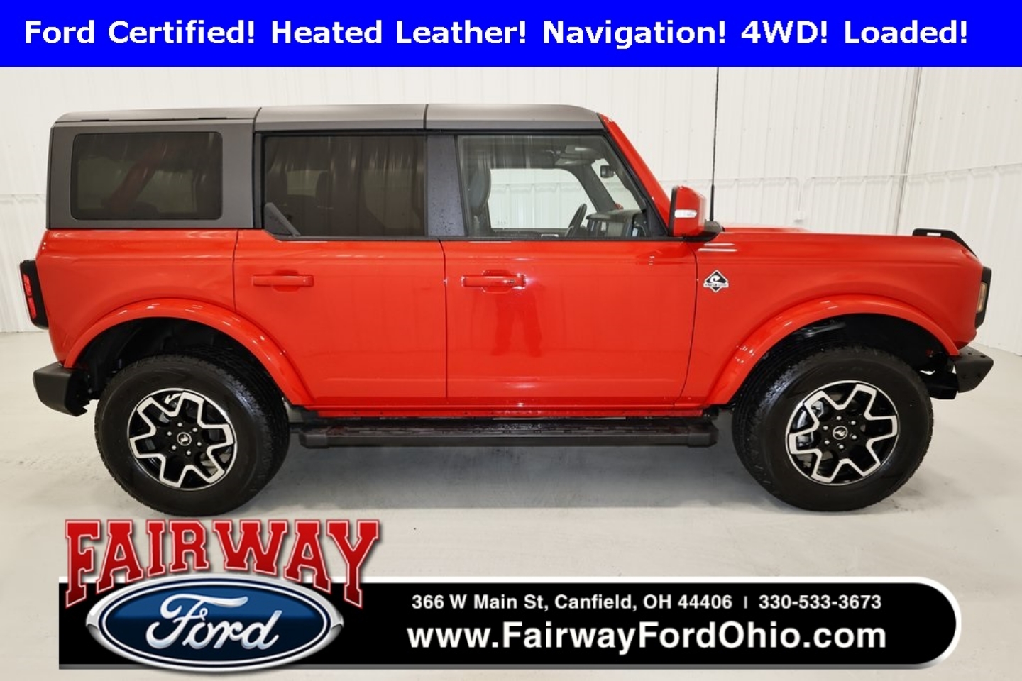 Certified 2023 Ford Bronco 4-Door Outer Banks with VIN 1FMEE5DPXPLB54263 for sale in Canfield, OH