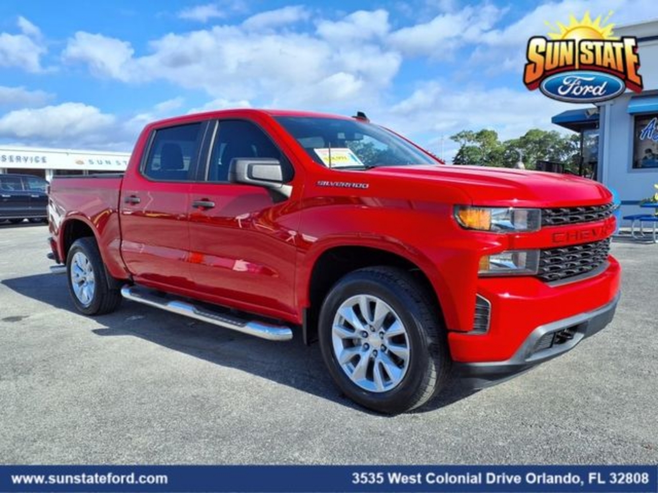 Certified 2021 Chevrolet Silverado 1500 Custom with VIN 1GCPWBEH9MZ195363 for sale in Orlando, FL