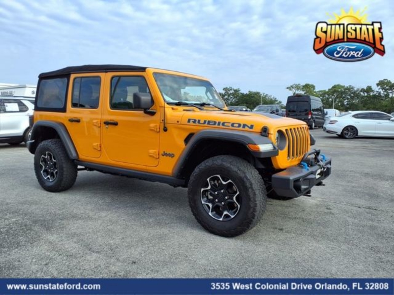 Certified 2021 Jeep Wrangler Unlimited Rubicon 4XE with VIN 1C4JJXR61MW675313 for sale in Orlando, FL