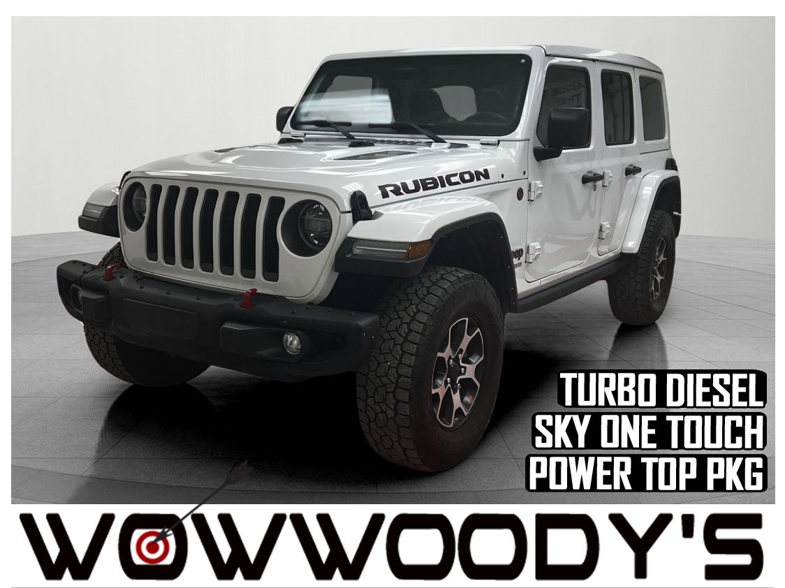 Used 2022 Jeep Wrangler Unlimited Rubicon 4X4 3.0L V6 Turbo Diesel Sky One Touch Power TOP Steel Bumper Group Tow Package Cold Weather Group